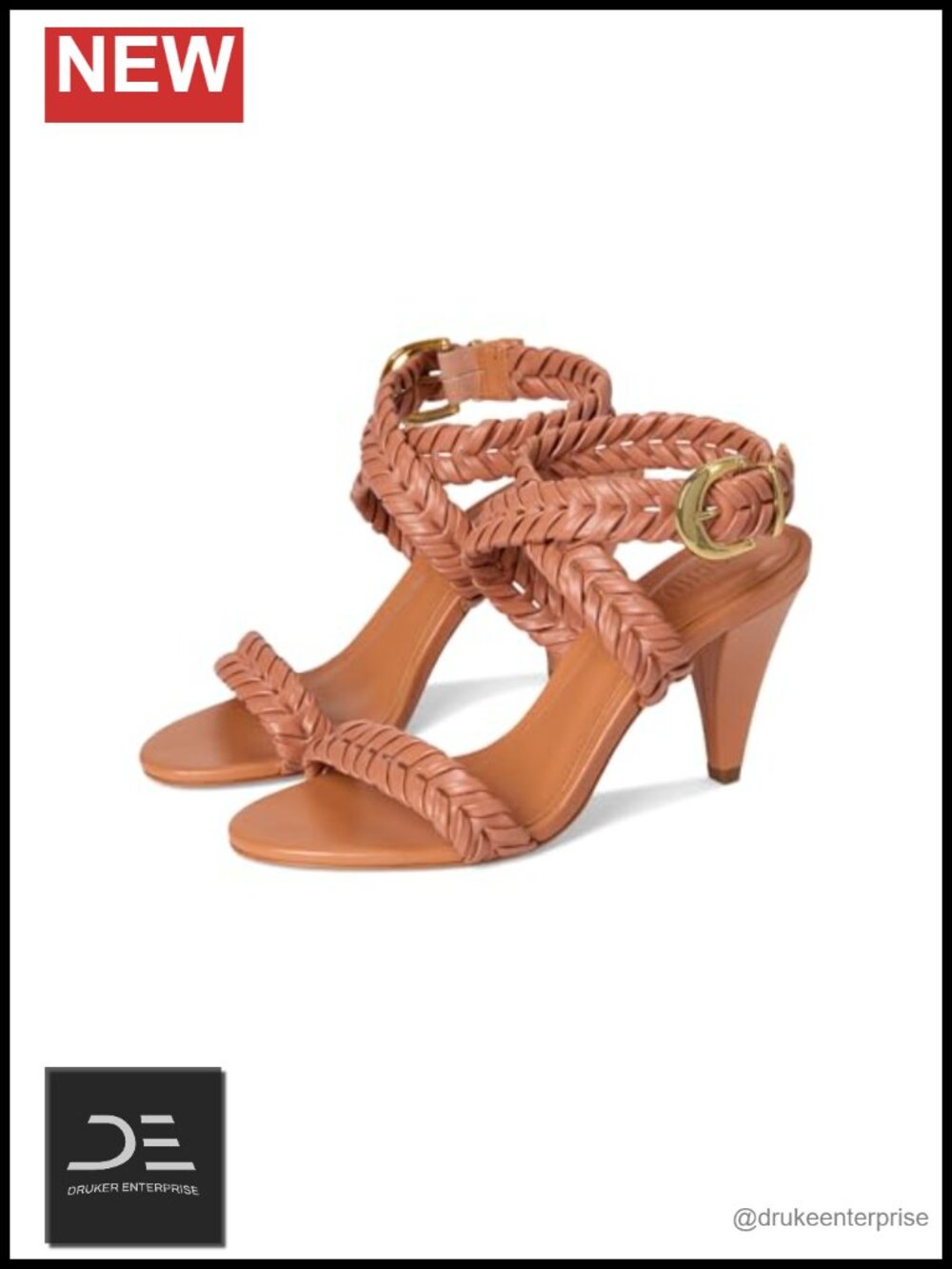 Leather Stiletto Heel Sandal Ankle Strap Almond Toe